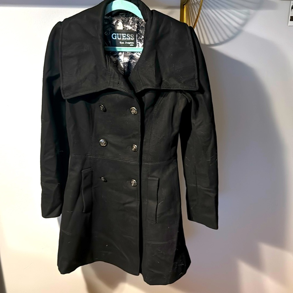Black Guess Peacoat